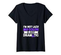 Womens Just Dramatic Colon - Colitis Awareness V-Neck T-Shirt