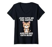 Women's Just Give Me The Coffee and No One Gets Hurt V-Neck T-Shirt