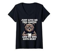Women's Just Give Me The Coffee and No One Gets Hurt V-Neck T-Shirt