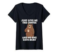 Women's Just Give Me The Coffee and No One Gets Hurt V-Neck T-Shirt