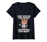 Women's Just Give Me The Coffee and No One Gets Hurt V-Neck T-Shirt
