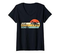 Womens Just Gonna Send It - Drone Pilot Gifts FPV Drone Operator V-Neck T-Shirt