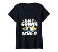 Womens Just Gonna Send It RC Boat Racing Radio Control V-Neck T-Shirt