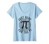 Women's Just Here for The Pi Happy Pi Day Math Teacher Boys Girls V-Neck T-Shirt