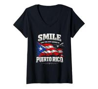 Women's Just Landed in Puerto Rico Boricua V-Neck T-Shirt