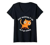 Womens Just Making It Up As I Go Along V-Neck T-Shirt