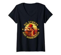 Womens Just Marrakech Camel Sunset Morocco Trip Marrakesh Vacancy V-Neck T-Shirt