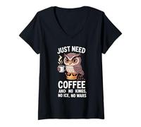 Women's just Need Coffee and No Kings No ICE No Wars V-Neck T-Shirt