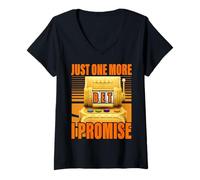 Womens Just one more bet I promise Lucky Slot Machine Gambling V-Neck T-Shirt