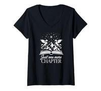Women's Just One More Chapter Reading Dragons Fantasy V-Neck T-Shirt