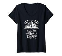 Women's Just One More Chapter Reading Dragons Fantasy V-Neck T-Shirt