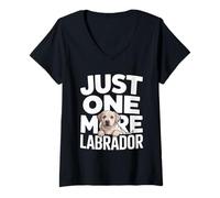 Women's Just One More Labrador Dog Lover Quote V-Neck T-Shirt