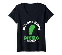 Womens Just One More Pickle I Swear Cucumber Salad Cucumber Pickles V-Neck T-Shirt