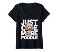 Women's Just One More Poodle Dog Lover V-Neck T-Shirt