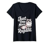 Women's Just One More Ragdoll Funny Ragdoll Cat Lover V-Neck T-Shirt