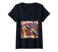 Womens Just Wingin It Beautifully Positive Motivational Design V-Neck T-Shirt