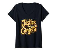 Womens Justice For Gingers T-Shirt Funny Redhead Shirt for Gingers V-Neck T-Shirt