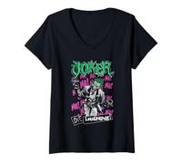 Women's Justice League The Joker Die Laughing V-Neck T-Shirt