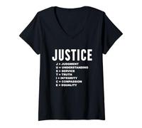 Women's Justice Meaning Best Social Campaign Sign Human Rights V-Neck T-Shirt