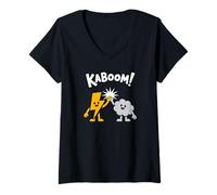 Womens Kaboom! Thunder and Lightning Parody V-Neck T-Shirt