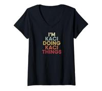 Women's Kaci Name Kaci Personalized Name First Given V-Neck T-Shirt