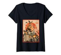 Women's Kaiju Easter Bunny Tokyo Funny Egg Hunt Japanese Vibe V-Neck T-Shirt
