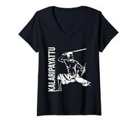 Women's Kalaripayattu Fighter Kerala Martial Arts V-Neck T-Shirt