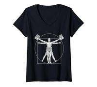 Women's Kalimba Marching Band DA Vinci Kalimba Player Vintage V-Neck T-Shirt