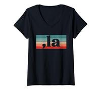 Women's Kamala Harris, Comma La Vintage Sunset Vote President Meme V-Neck T-Shirt