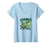 Womens Kambo Warrior Frog Ceremony Plant Medicine V-Neck T-Shirt