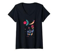 Womens Kandinsky Composition Artwork V-Neck T-Shirt