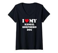 Women's Kangal Coban Köpegi I Love My Kangal Shepherd Dog V-Neck T-Shirt