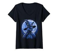 Women's Kangaroo Halloween Wizard Animal Fantasy Witchy Spooky V-Neck T-Shirt