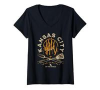 Womens Kansas City BBQ Capital of the World Grilling V-Neck T-Shirt