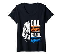 Women's Karate Coach Dad Sensei Father Instructor Karate V-Neck T-Shirt