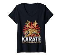 Women's Karate Emty Hand Tiger V-Neck T-Shirt