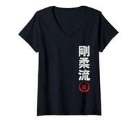 Womens Karate Goju Ryu Japan Kanji Japanese Martial Arts Vintage V-Neck T-Shirt