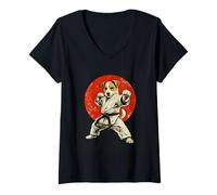 Women's Karate Jack Russell Terrier Funny Japanese Martial Arts Dog V-Neck T-Shirt