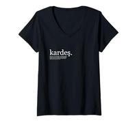 Women's Kardes Definition Lügat Old Turkish Word Turkey Turkish V-Neck T-Shirt