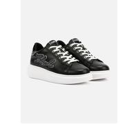 Women's Karl Lagerfeld Kapri Signia Emboss Lo Lace Leather Women's Black Trainers - Size: 7