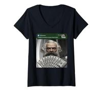 Women's Karl Marx There is Motion At Your Front Door Communism Silly V-Neck T-Shirt