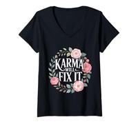 Women's Karma Will Fix It Energy Wisdom Universal - V-Neck T-Shirt