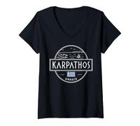Women's Karpathos Greece Sailing Nautical Adventure V-Neck T-Shirt