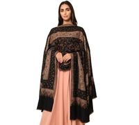 Womens Kashmiri Jamawar Antique Mughal Shawl, Jacquard Shawls, Shawls, Wraps(Size: 101X203 CM) (S01), Black, One Size