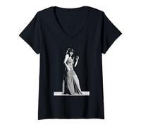 Womens Kate Bush Performing Wow On Swiss TV Lionheart Tour of Life V-Neck T-Shirt