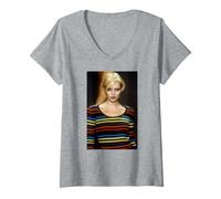 Women's Kate Moss Supermodel in Paris Fashion 1995 V-Neck T-Shirt