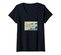 Womens Katsushika Hokusai, Thirty-Six Views of Fugaku, Changzhou Ushibori V-Neck T-Shirt