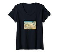 Womens Katsushika Hokusai, Thirty-six Views of Fugaku, Sunshu, Katakura Tea Garden, Fuji V-Neck T-Shirt
