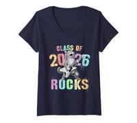 Womens Kawaii Class of 2026 Rocks 12 Years Later We Run The School V-Neck T-Shirt