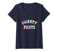 Womens Kawaii Little Miss Smarty Pants University Mr STEM School I V-Neck T-Shirt